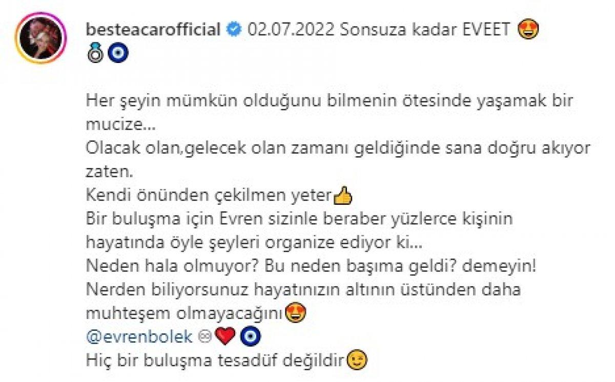 Beste Açar, sevgilisi Evren Bölek ile nikah masasına oturdu