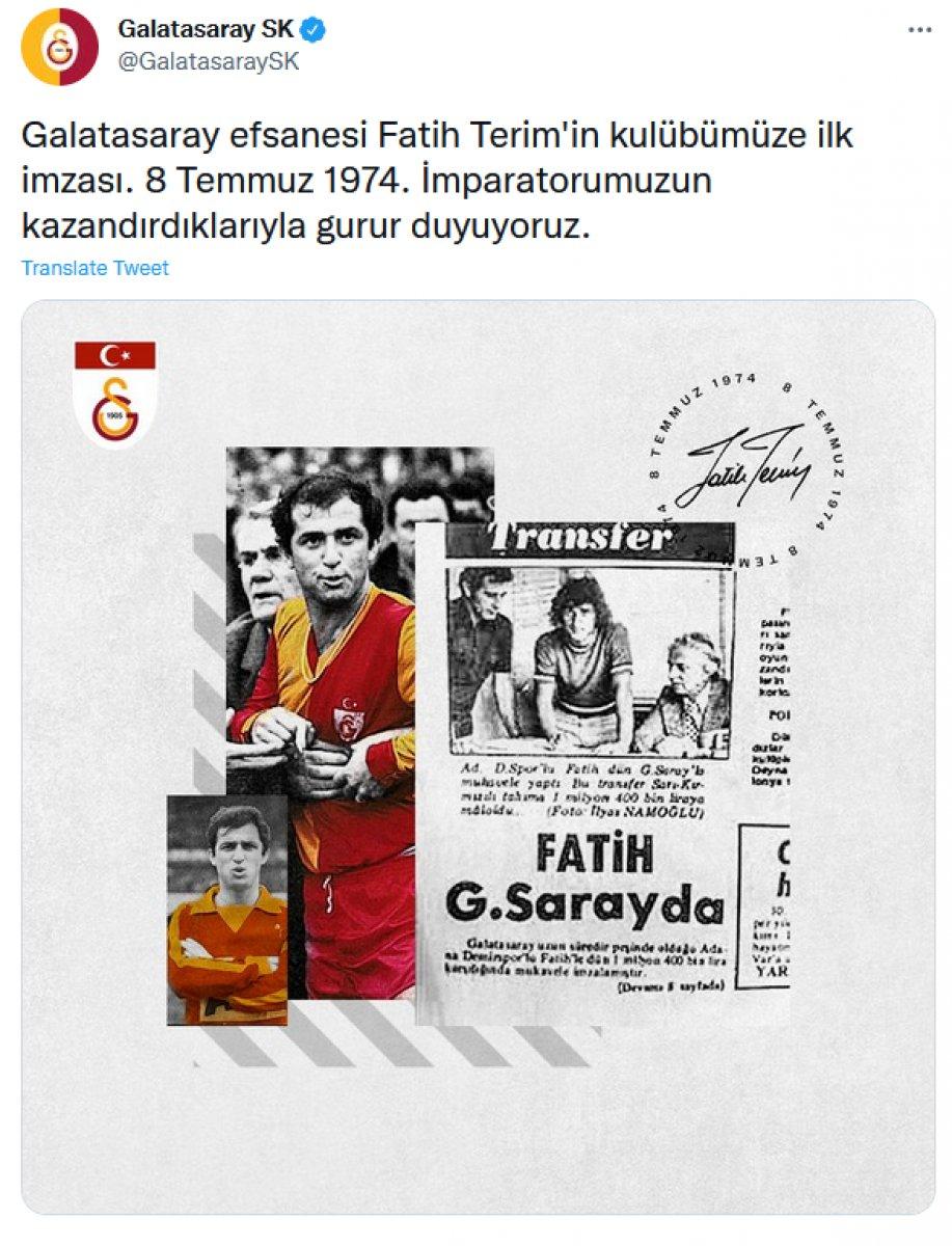 Galatasaray’dan Fatih Terim paylaşımı