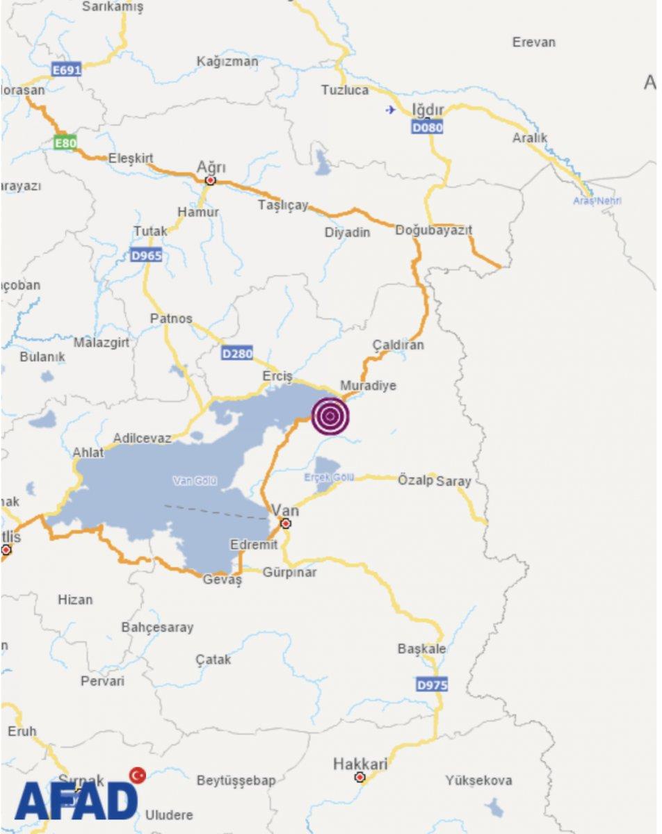 Van'da 4.1 büyüklüğünde deprem