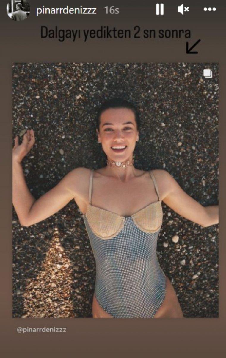 Pınar Deniz, dalgayı yedikten sonra