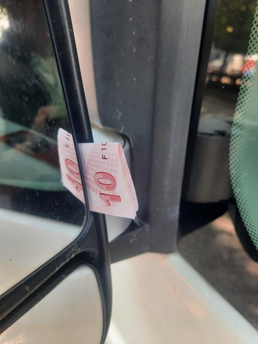 Eskişehir'de çarptığı araca para bırakan sürücü