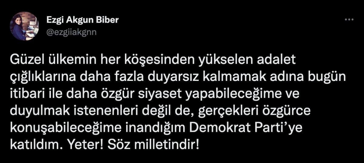 Bülent Arınç'ın yeğeni Ezgi Akgun Biber DP'ye katıldı