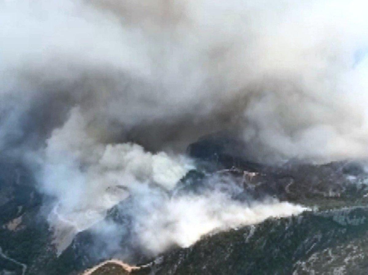 Datça'daki orman yangınının havadan görüntüsü
