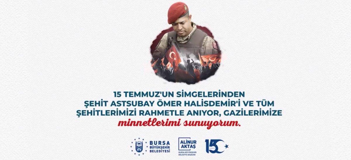 Bursa Büyükşehir Belediyesi'nden duygulandıran 15 Temmuz klibi