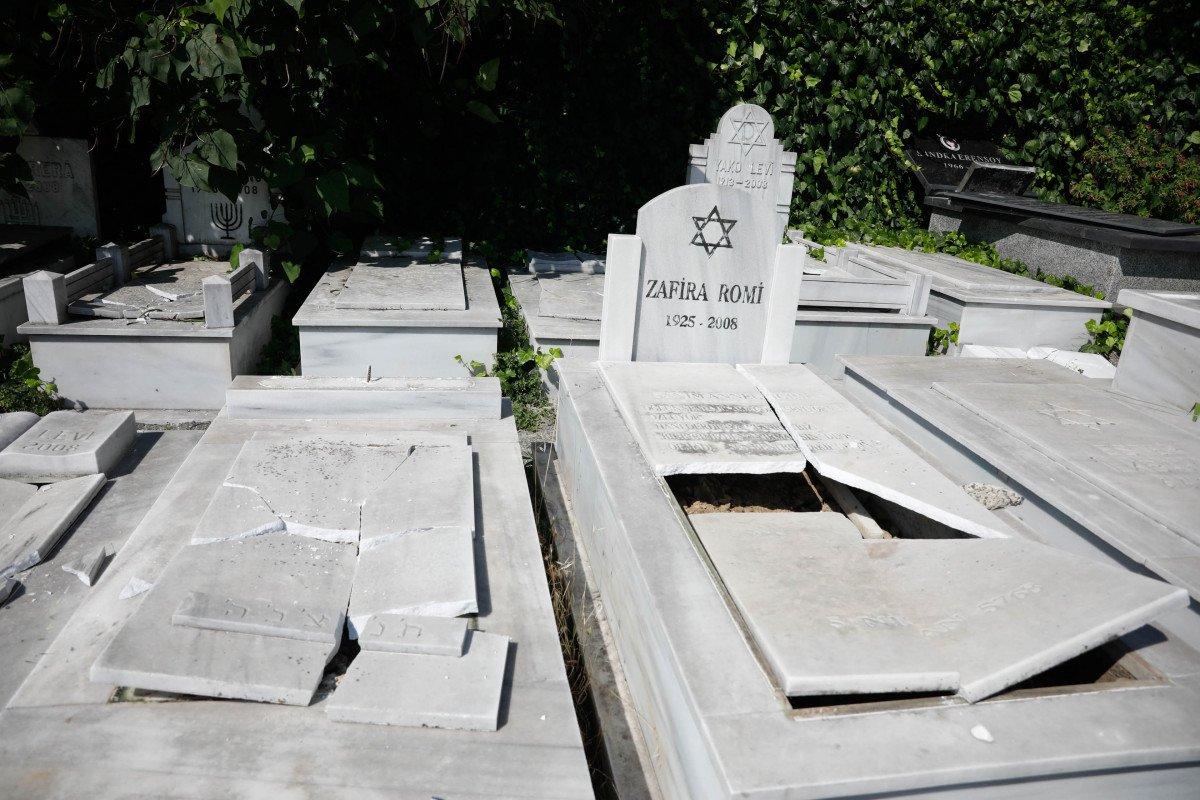 Beyoğlu’nda, Yahudi mezarlığına saldırı