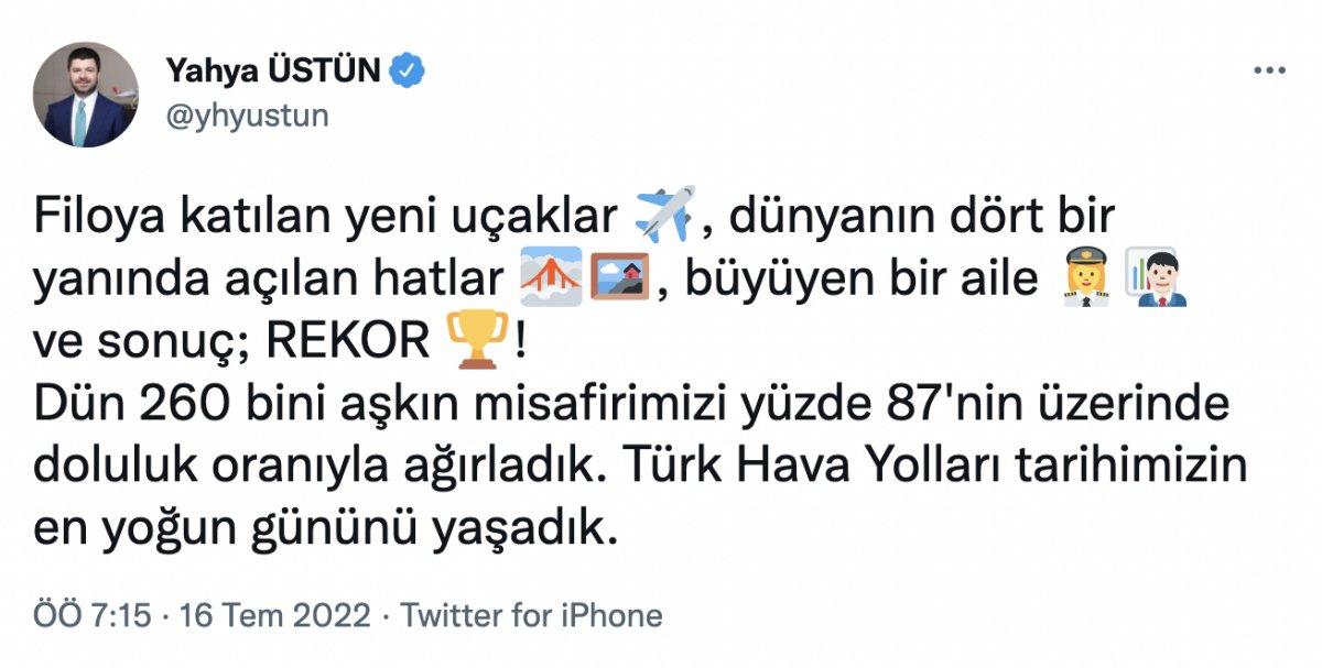 THY, uçuş ve yolcu rekoru kırdı
