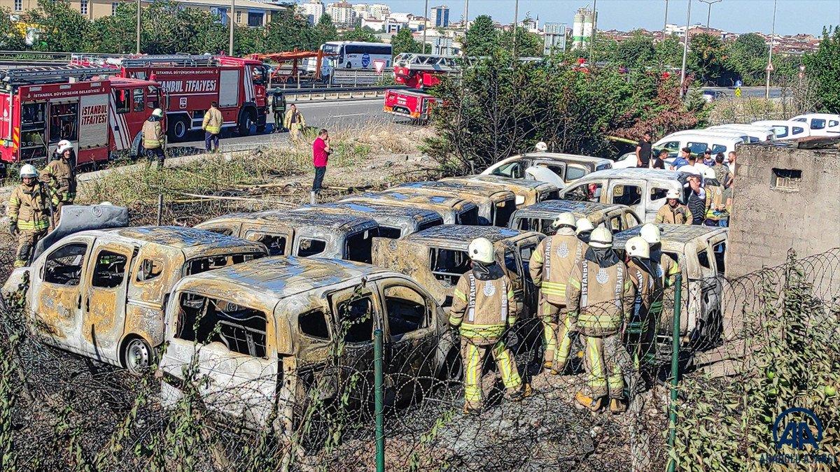 İstanbul Sancaktepe'de otoparkta yangın