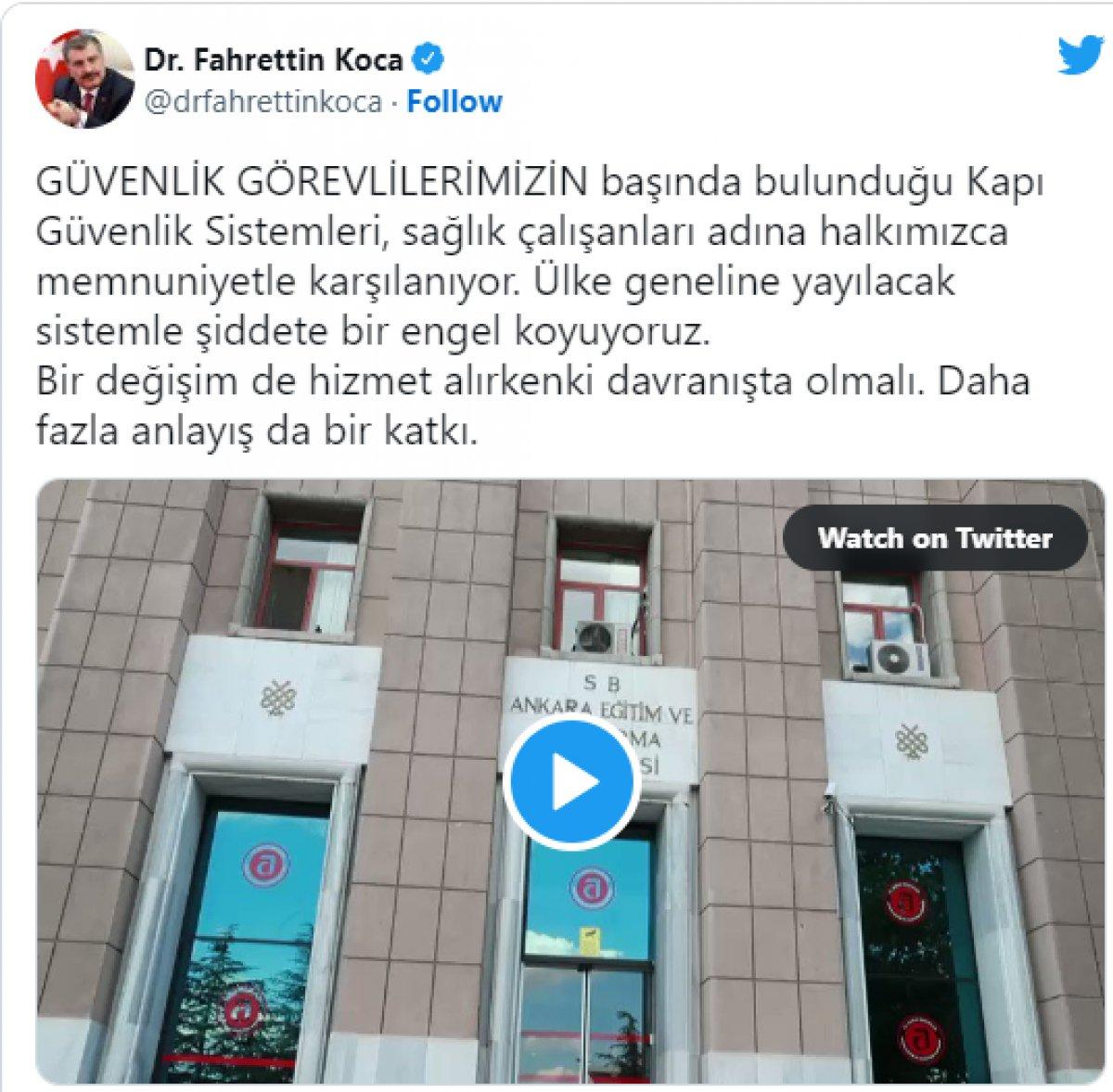 Bakan Koca: Kapı Güvenlik Sistemleri ile şiddete engel koyuyoruz