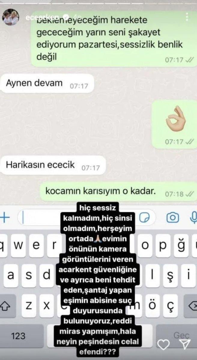 Ece Erken, öldürülen eşinin kardeşi tarafından tehdit edildiğini açıkladı