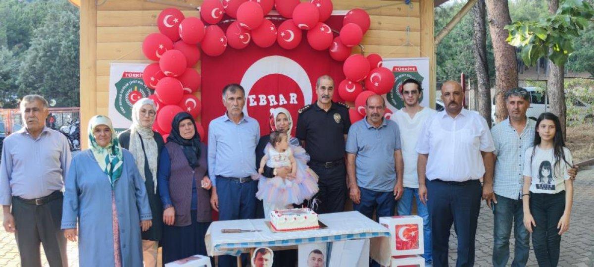 Şehit kızının doğum günü unutulmadı