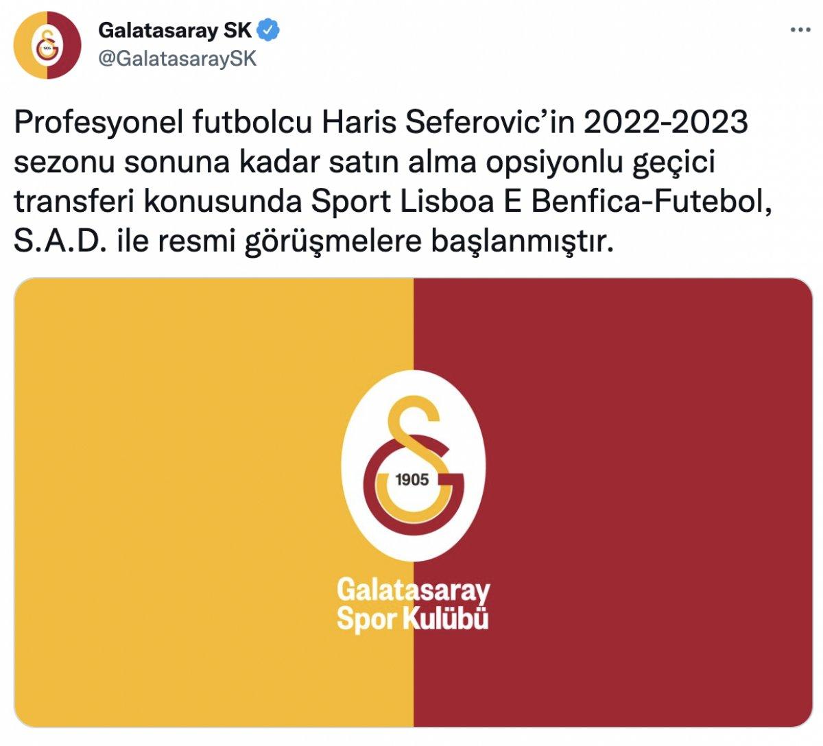 Galatasaray Haris Seferovic'i KAP'a bildirdi