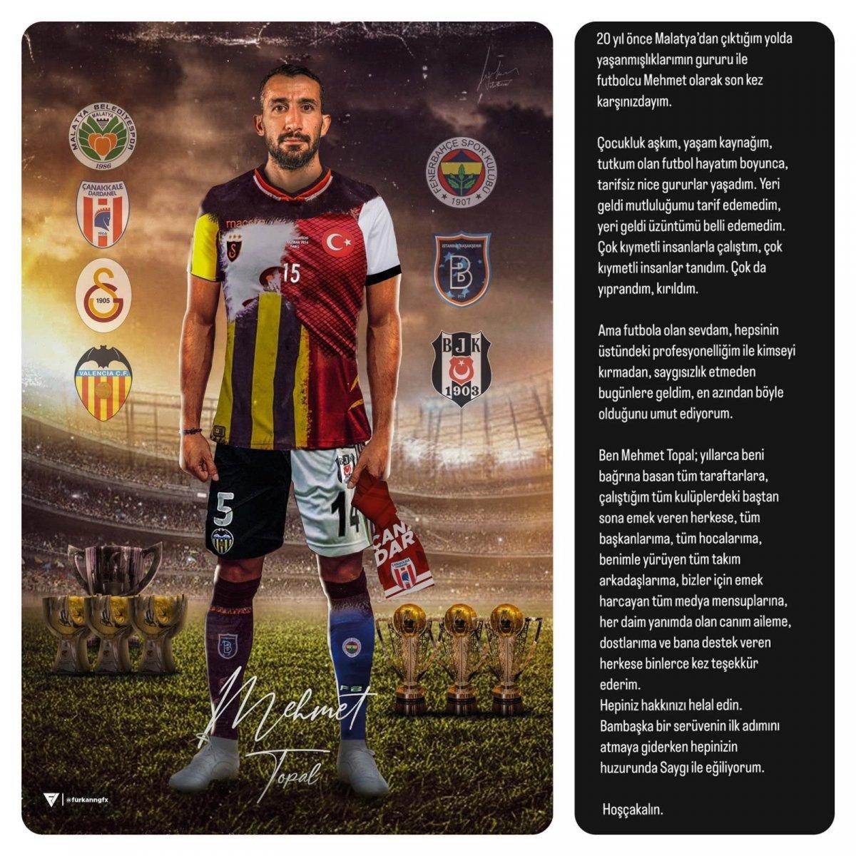 Mehmet Topal futbolu bıraktı