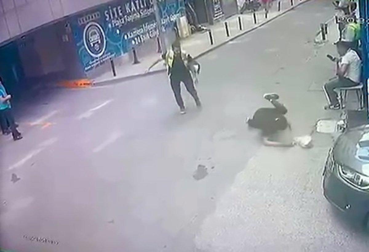 Şişli'de kaçan hırsızı tekme atarak yakaladı