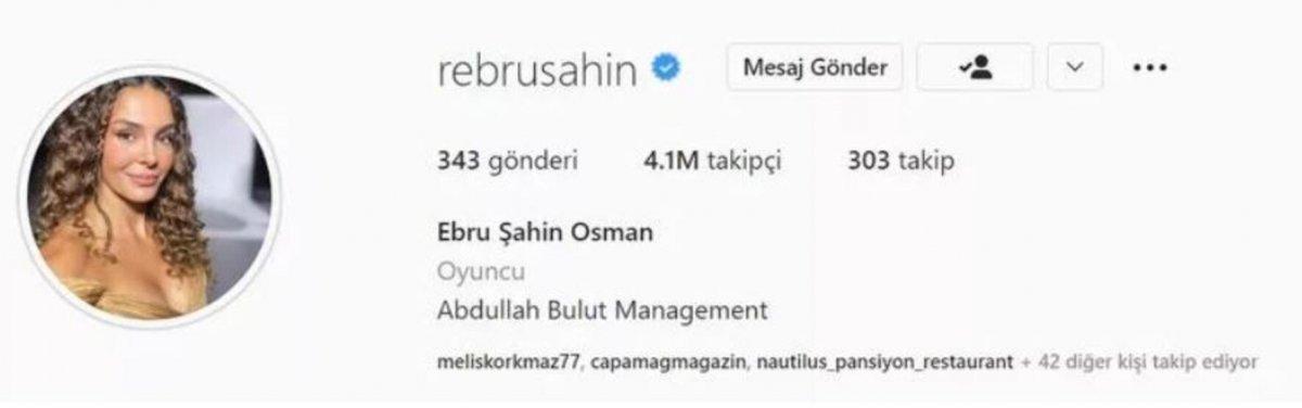 Ebru Şahin, soyadını değiştirdi