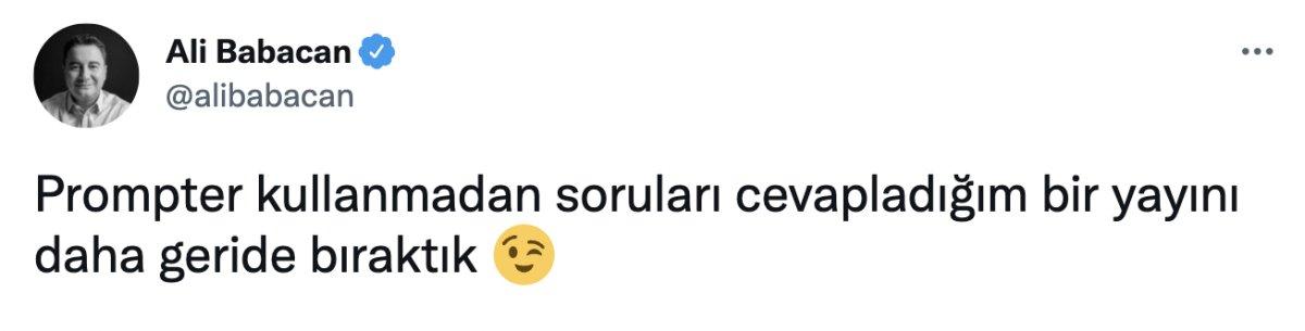 Ali Babacan halka prompterdan seslendi