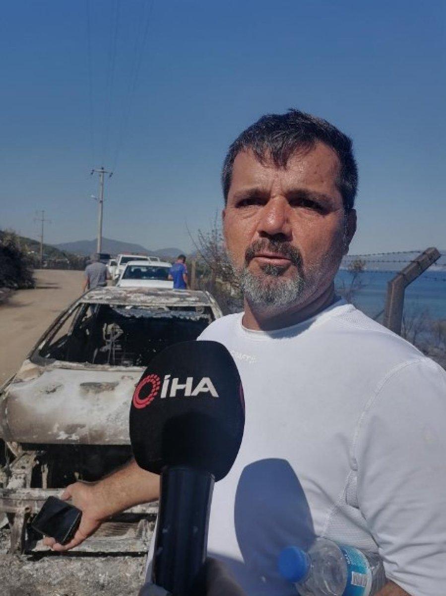 İzmir Seferihisar'da yanan alan havadan görüntülendi