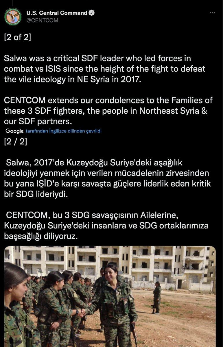 ABD, Suriye'de öldürülen terörist için taziye mesajı yayınladı