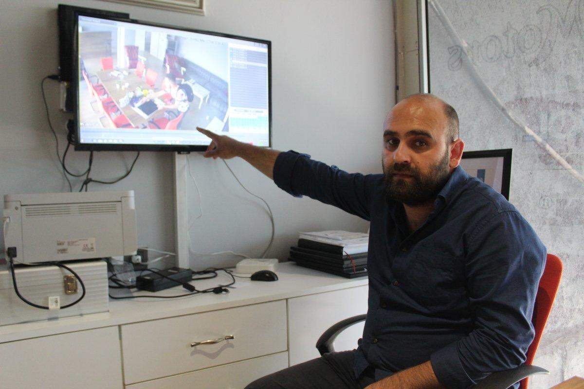 Gaziantep'te lavabo ihtiyacı için geldiği iş yerinden laptop çaldı