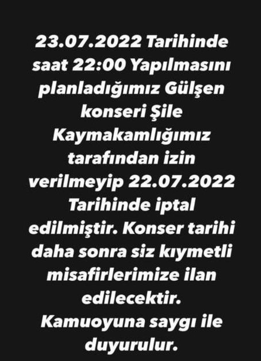 Gülşen'in konseri kaymakamlık tarafından iptal edildi