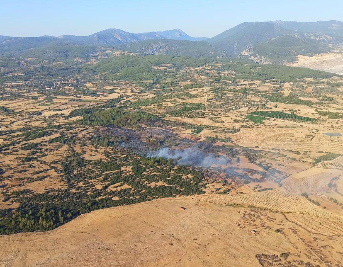 Milas’ta yangın kontrol altına alınırken 4 hektarlık alan kül oldu