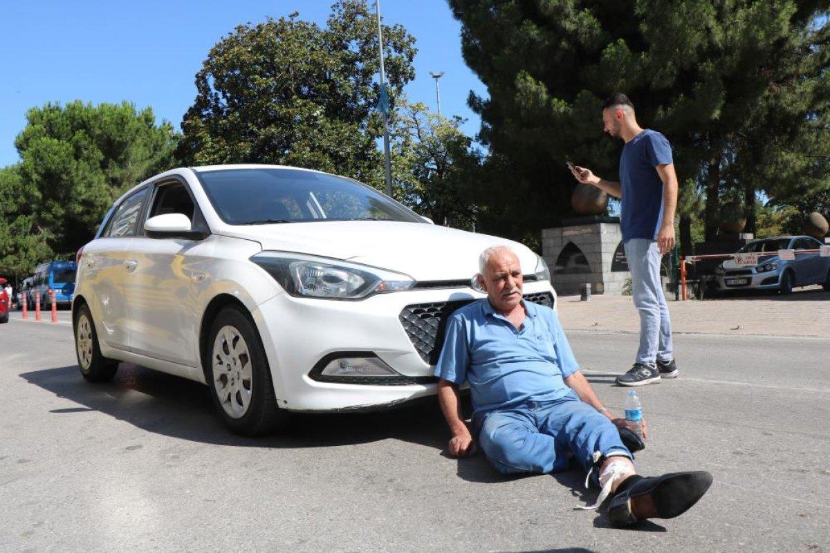 Samsun'da motosikletli kazazede kendisine çarpan sürücüyü sakinleştirdi