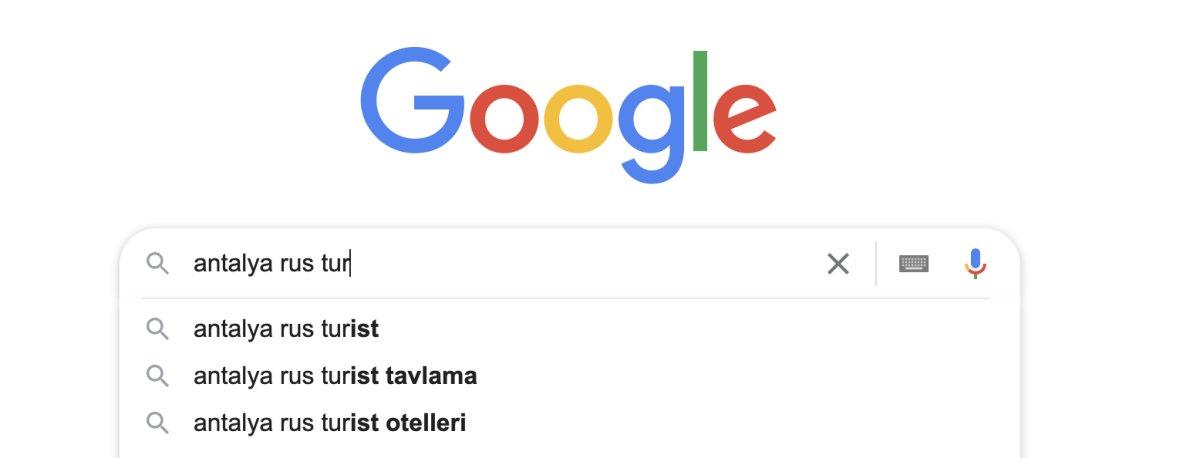 Türklerin Google'da Rus turist aramaları