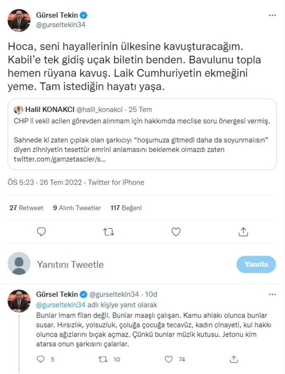 CHP'li Gürsel Tekin'den imam Halil Konakçı'ya sert sözler