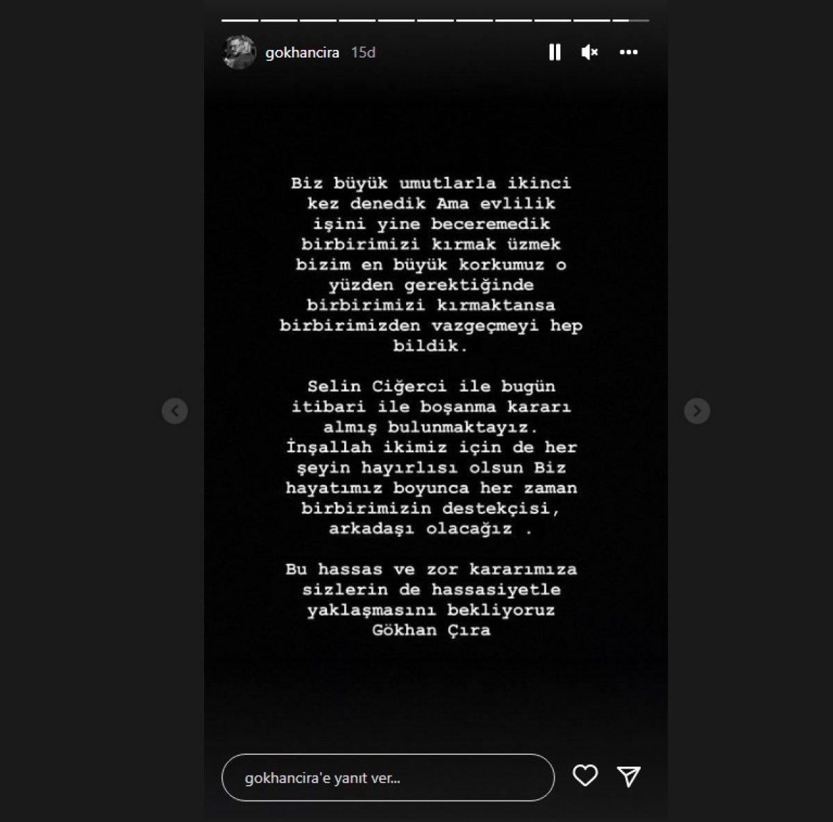 Selin Ciğerci ile Gökhan Çıra, ikinci kez boşanıyor