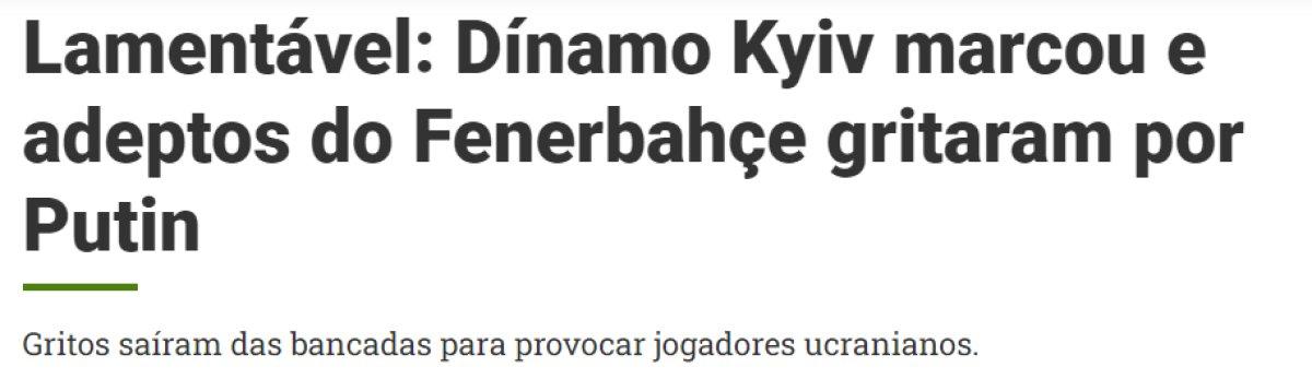 Fenerbahçe taraftarının 'Vladimir Putin' tezahüratı dünya basınında