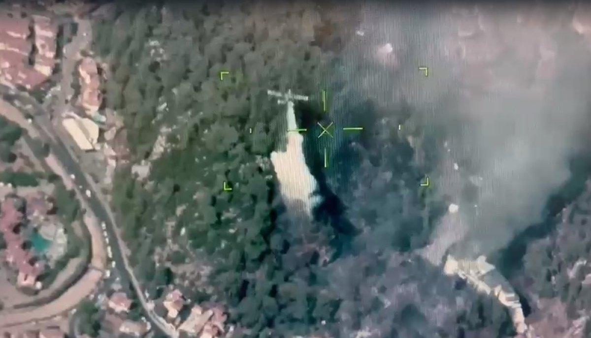Marmaris yangınının havadan görüntüsü
