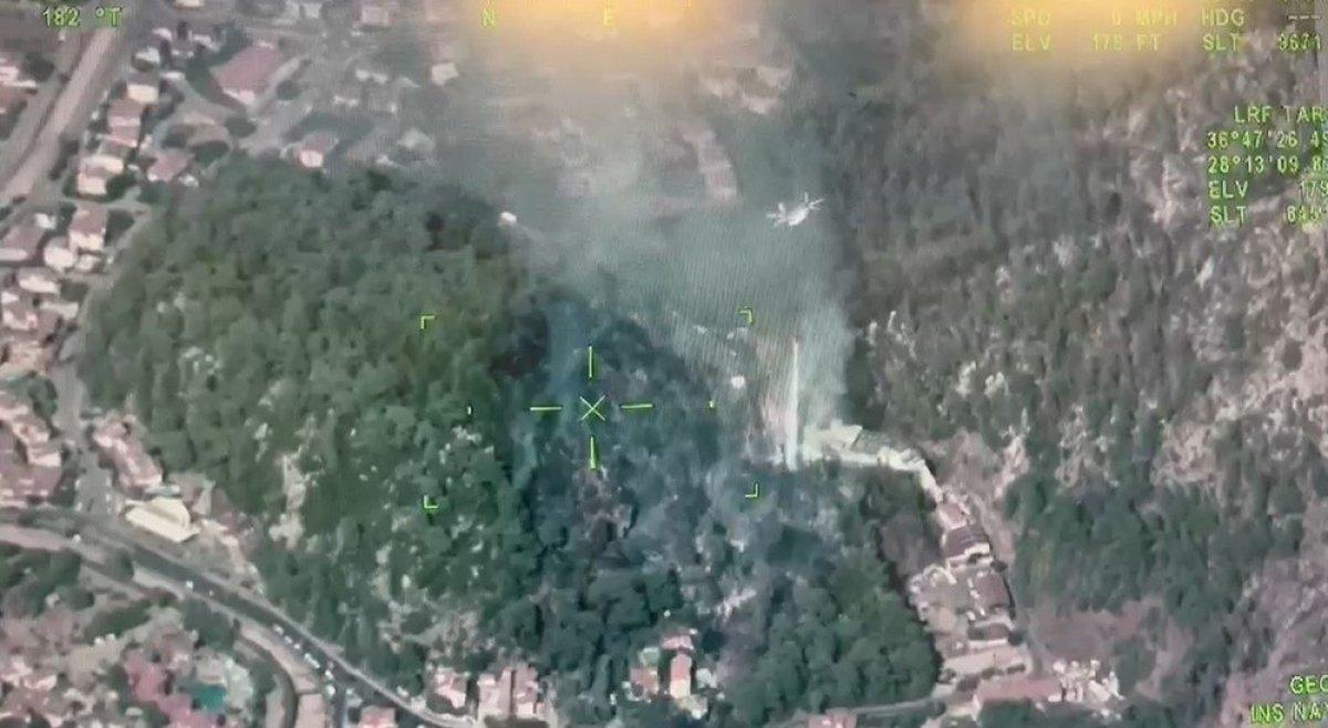 Marmaris yangınının havadan görüntüsü