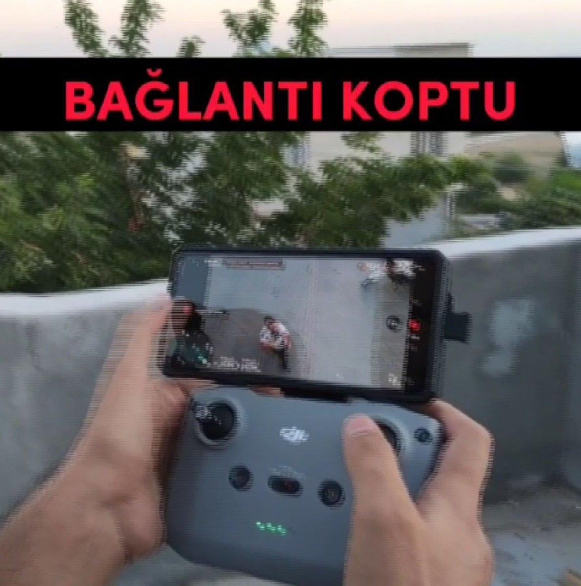 Adana'da acıkan kuzenine drone ile kebap gönderdi