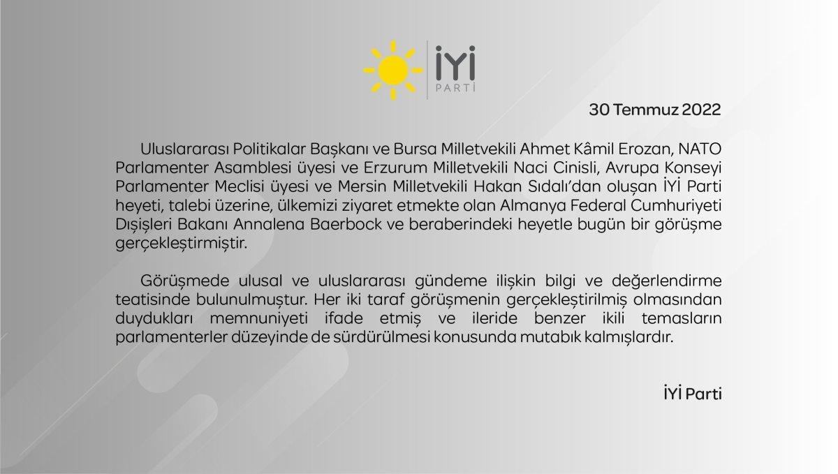 Almanya Dışişleri Bakanı Baerbock muhalefet heyetleriyle görüştü