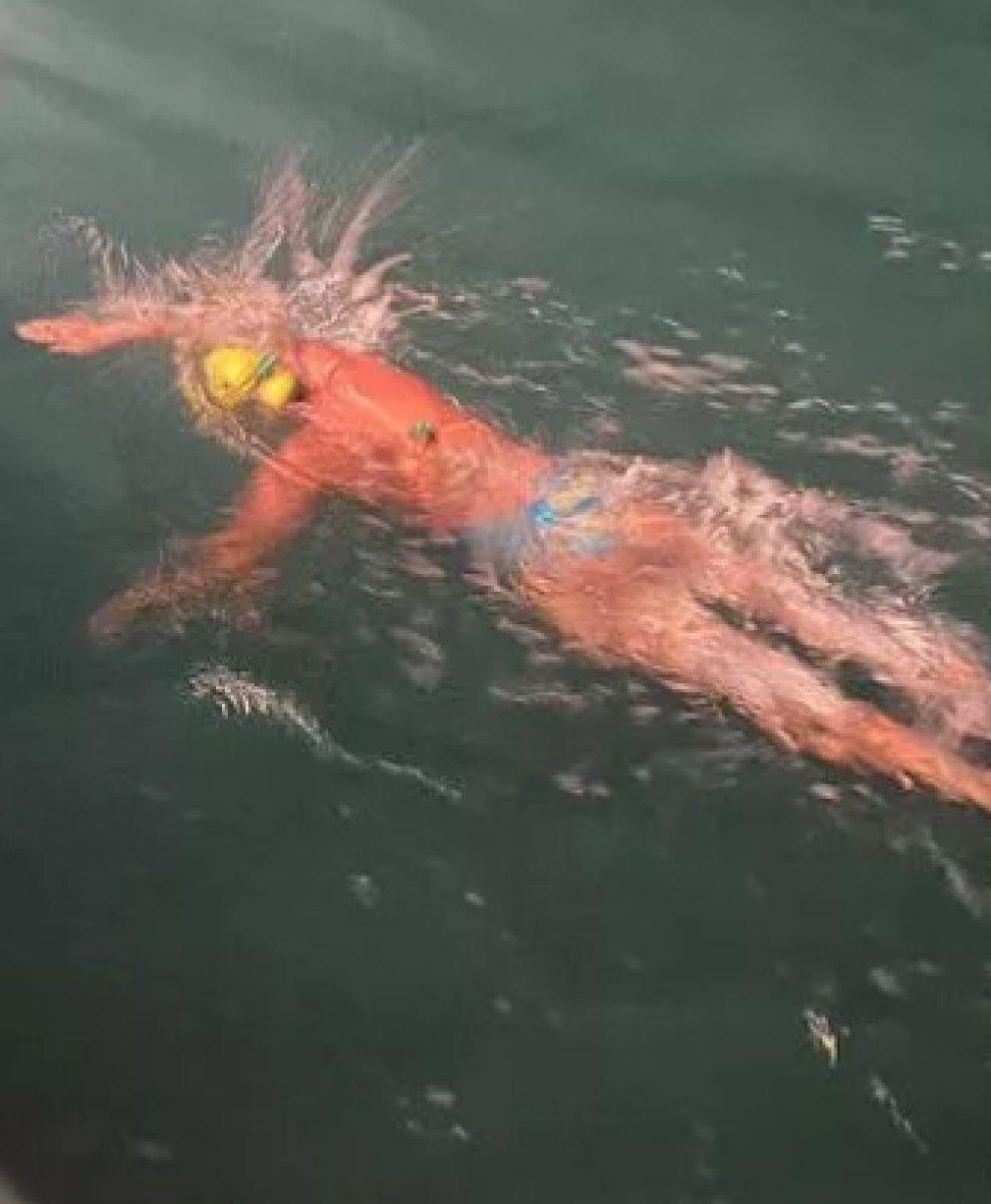 Aysu Türkoğlu, Manş Denizi'ni 16 saatte yüzerek rekor kırdı