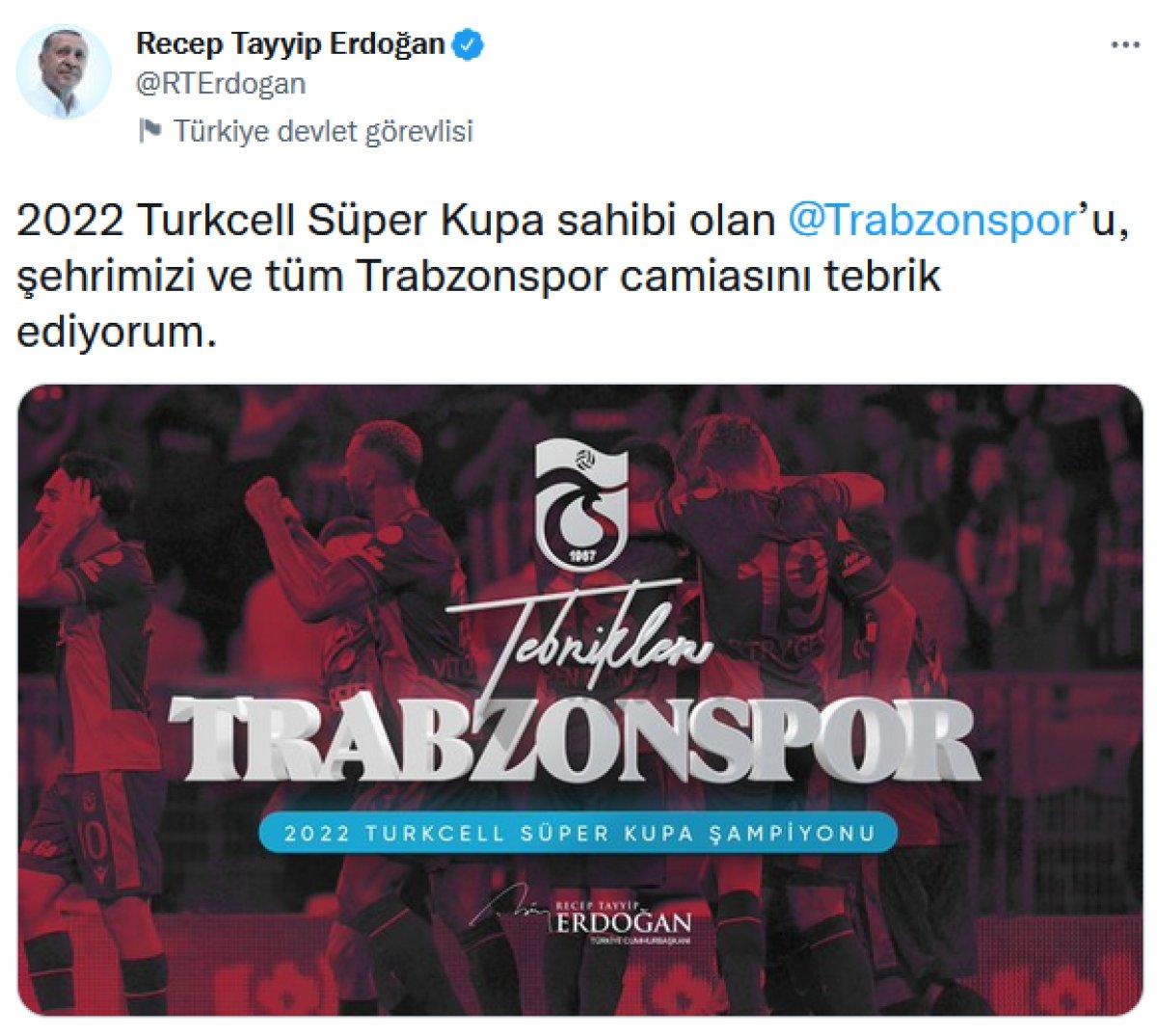 Trabzonspor, Süper Kupa'nın sahibi oldu