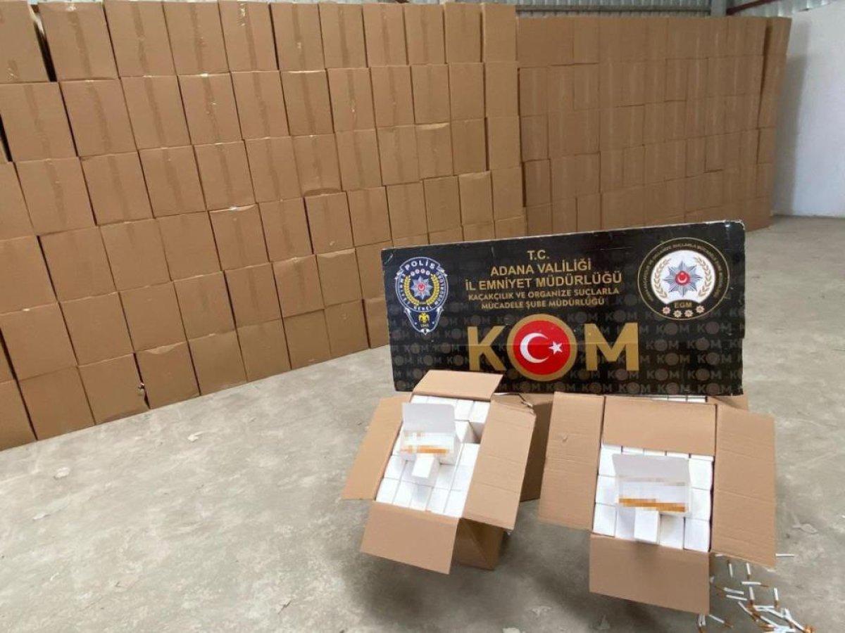 Adana'da 39 milyon boş makaron ele geçirildi