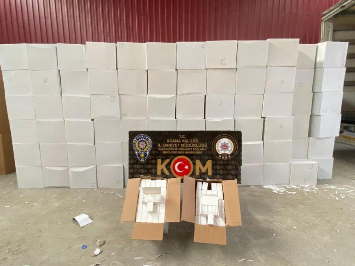 Adana'da 39 milyon boş makaron ele geçirildi