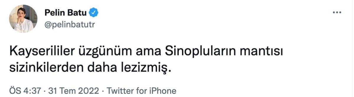 Pelin Batu'nın mantı yorumu: Sinop daha iyi