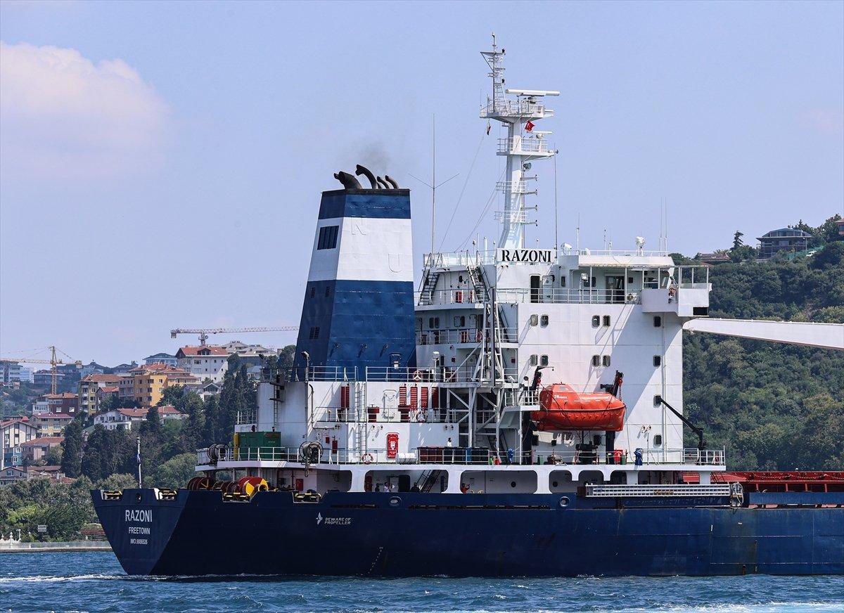 Ukrayna'dan çıkan ilk tahıl gemisi İstanbul Boğazı'nı geçti