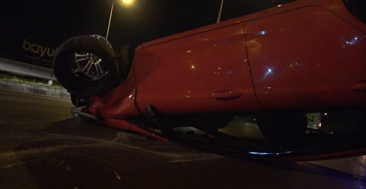 Bursa'da takla atan otomobilin sürücüsü alkollü çıktı