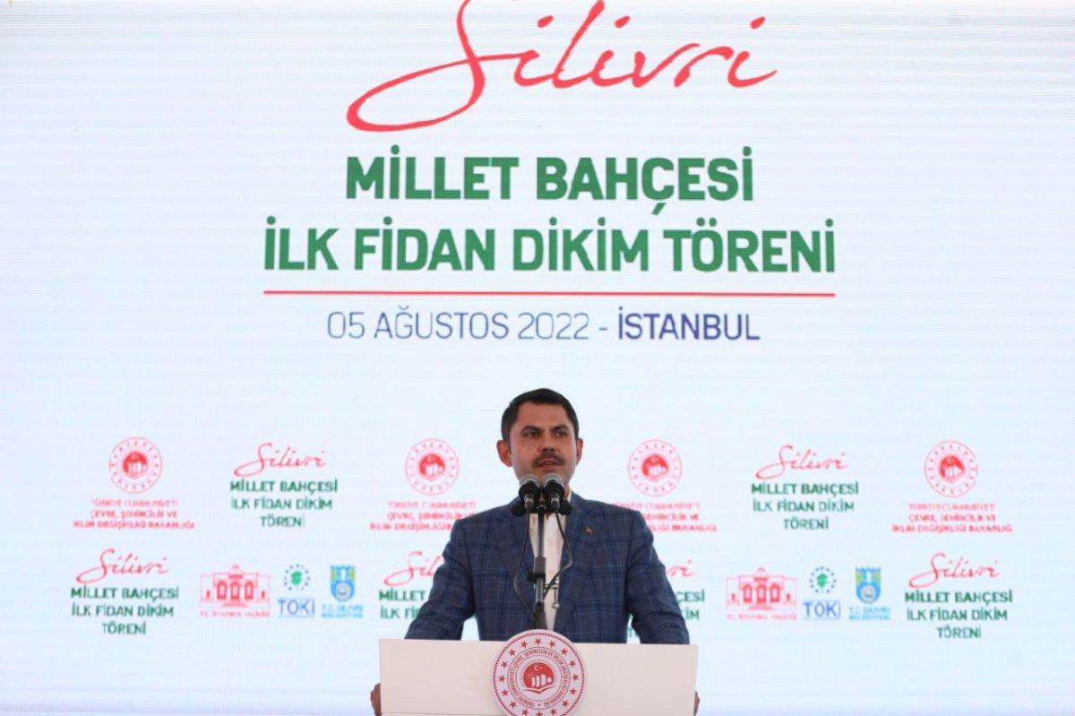 Murat Kurum, Silivri'deki Millet Bahçesi Fidan Dikim Töreni'ne katıldı