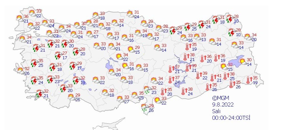 İç Ege ve Batı Akdeniz'in iç kesimleri için kuvvetli sağanak uyarısı