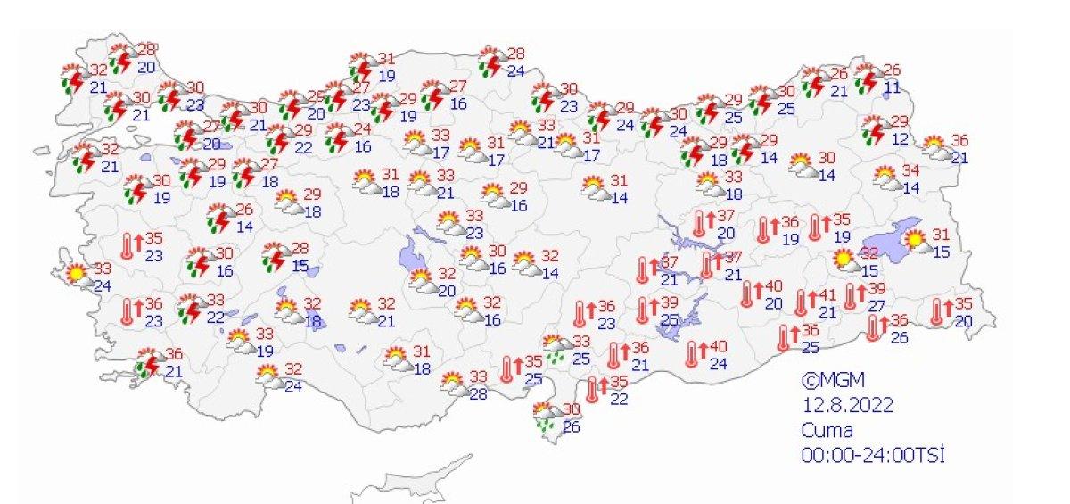 İç Ege ve Batı Akdeniz'in iç kesimleri için kuvvetli sağanak uyarısı
