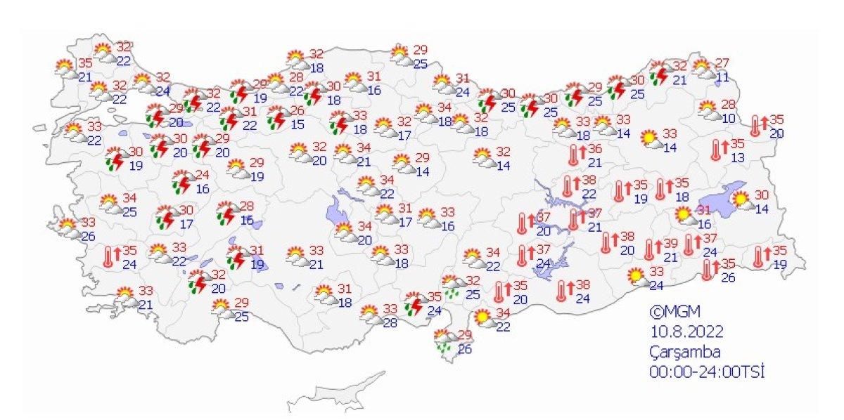 İç Ege ve Batı Akdeniz'in iç kesimleri için kuvvetli sağanak uyarısı