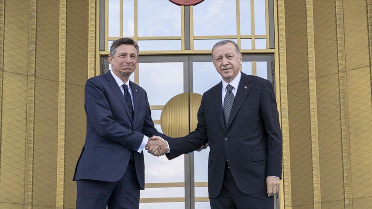 Cumhurbaşkanı Erdoğan, Slovenya Cumhurbaşkanı Pahor'u kabul etti