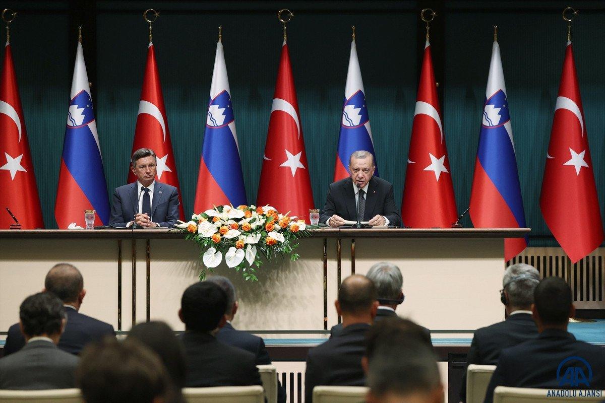 Cumhurbaşkanı Erdoğan, Slovenya Cumhurbaşkanı Pahor'u kabul etti