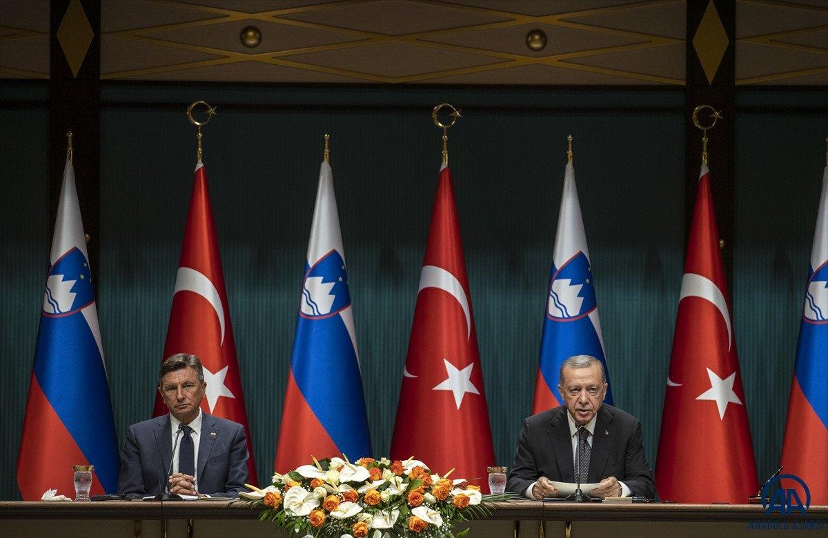 Cumhurbaşkanı Erdoğan, Slovenya Cumhurbaşkanı Pahor'u kabul etti