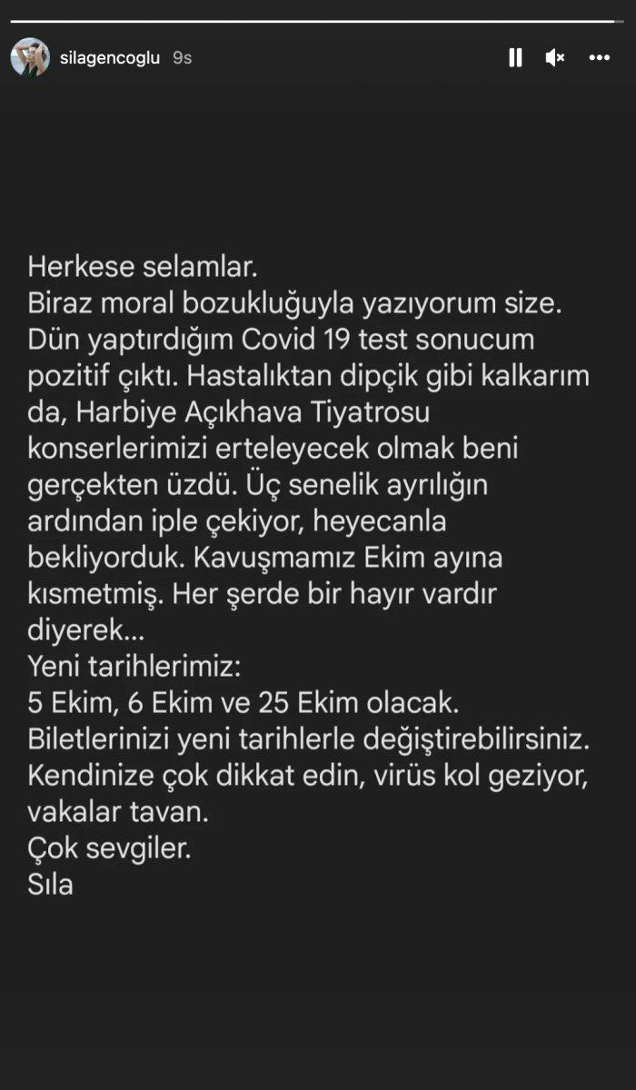 Sıla Gençoğlu, koronavirüse yakalandı