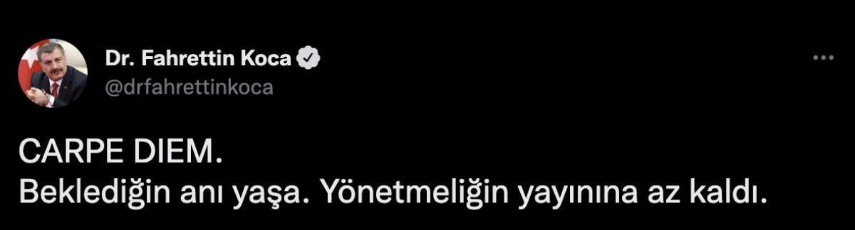Fahrettin Koca'dan sağlıkçıları heyecanlandıran paylaşım