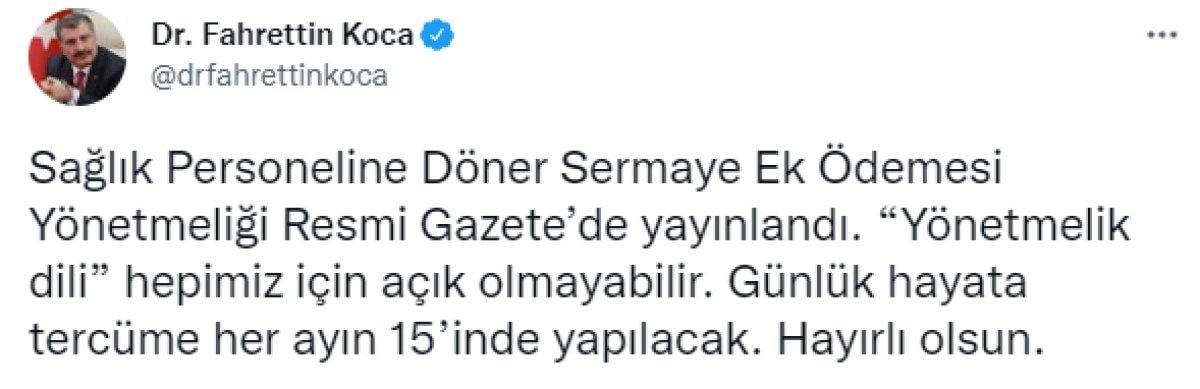 Sağlık personeline döner sermaye ek ödemesi yönetmeliği Resmi Gazete'de